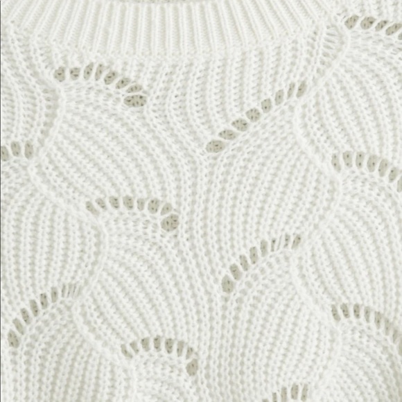 🤩host pick!🤩Pointelle knit ivory sweater - Picture 3 of 6